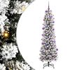 vidaXL Gervi j&oacute;latr&eacute; me&eth; 300 LED Hv&iacute;tt 210 cm PVC, Metall og Plastefni