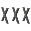vidaXL bor&eth;stofubor&eth;sf&aelig;tur X-laga 3 stk. antras&iacute;t 80x(72-73) cm st&aacute;l