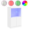 vidaXL Skenkur me&eth; LED Lj&oacute;sum Hv&iacute;tur 60,5x37x100 cm