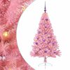 vidaXL Gervi fyrirfram l&yacute;stum j&oacute;latr&eacute; me&eth; 150 LED Bleikur 150 cm PVC