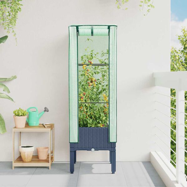 vidaXL Upph&aelig;kka&eth; Be&eth; me&eth; Gr&oacute;&eth;urh&uacute;sahl&iacute;f Spanskreyrs&uacute;tlit 40x40x140 cm