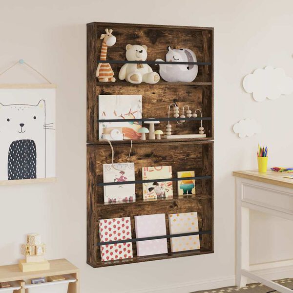 vidaXL T&iacute;marit Hillur 2 pcs Rau&eth;-eik 80 x 12 x 70 cm Samsettur vi&eth;ur