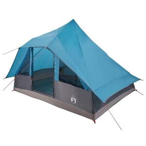 vidaXL Tipi tjald me&eth; &thorn;aki me&eth; geymslu Bl&aacute;r 364 x 281 x 257 cm taft