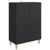 vidaXL Vi&eth;beinteyfla Svartur 66 x 34,5 x 95 cm Samsettur vi&eth;ur