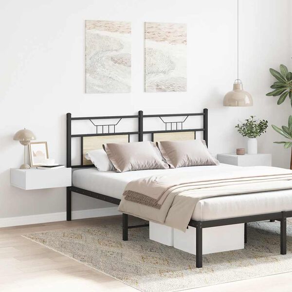 vidaXL Vegghengd Náttborð 2 stk. Hvít 40x30x15 cm Samsettur Viður