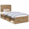 vidaXL Ramsv&iacute;k me&eth; h&ouml;fu&eth;gafl Listama&eth;ur Eik 90 x 190 cm Solid furuhikk