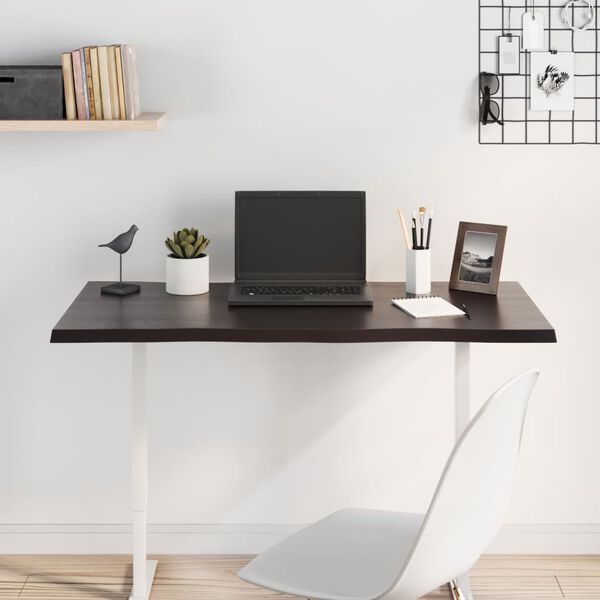 vidaXL Borðplata Dökkgrá 100x50x2 cm Meðhöndluð Eik Náttúrul. Brúnir