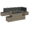 vidaXL Gar&eth;s&oacute;fa sett me&eth; geymslu 9 pcs Gr&aacute;r Poly rattan