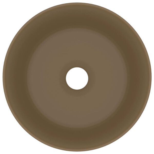 vidaXL Lúxus Handlaug Hringlaga Mött Rjómahvít 40 x 15 cm Postulín