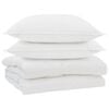 vidaXL S&aelig;ng me&eth; kodda 3 pcs Hv&iacute;tt Microfleece