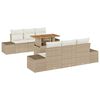 vidaXL Gar&eth;s&oacute;fa sett me&eth; geymslu 7 pcs Drapplita&eth;ur Poly rattan
