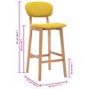 vidaXL Barstólar 2 stk. Sinnepsgult Tauáklæði