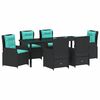 vidaXL Gar&eth;ur bor&eth;sett 7 pcs Svartur Poly rattan