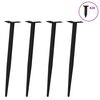 vidaXL bor&eth;f&aelig;tur keilulaga 4 stk svartir 72-73 cm st&aacute;l