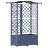 vidaXL H&aelig;kka&eth; be&eth; me&eth; trellis og &thorn;aki Gr&aacute;r 122 x 40 x 141 cm PP