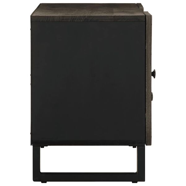 vidaXL Sj&oacute;nvarpssk&aacute;pur Svartur 105x33x46 cm Gegnheill Mang&oacute;vi&eth;ur