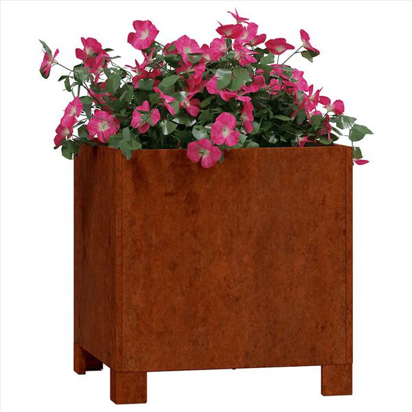 vidaXL Gr&oacute;&eth;ursetningu me&eth; f&oacute;tum Rusty 30x30x30 cm Corten St&aacute;l