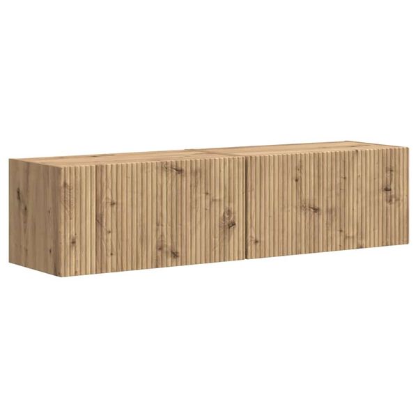 vidaXL Sj&oacute;nvarpsveggsk&aacute;pur 2 pcs Listama&eth;ur Eik 60 x 31 x 29,5 cm