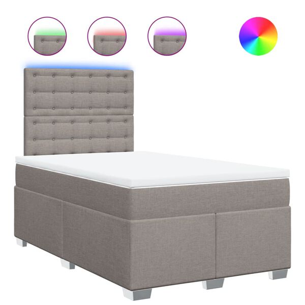 vidaXL H&oacute;lfa&eth; Springr&uacute;m me&eth; D&yacute;nu M&oacute;gr&aacute;r 120x200 cm Tauefni