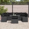 vidaXL Gar&eth;s&oacute;fa sett me&eth; p&uacute;&eth;i me&eth; geymslu 8 pcs Svartur Poly rattan