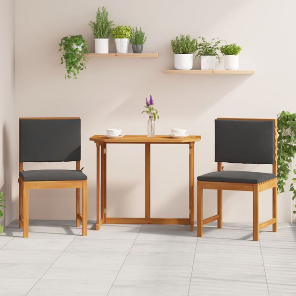 vidaXL Garðstóll 2 pcs Brúnn 50 x 50 x 91cm Gegnheill akasíuviður