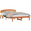 vidaXL Ramsv&iacute;k me&eth; h&ouml;fu&eth;gafl Vaxbr&uacute;nn 150 x 200 cm Solid furuhikk