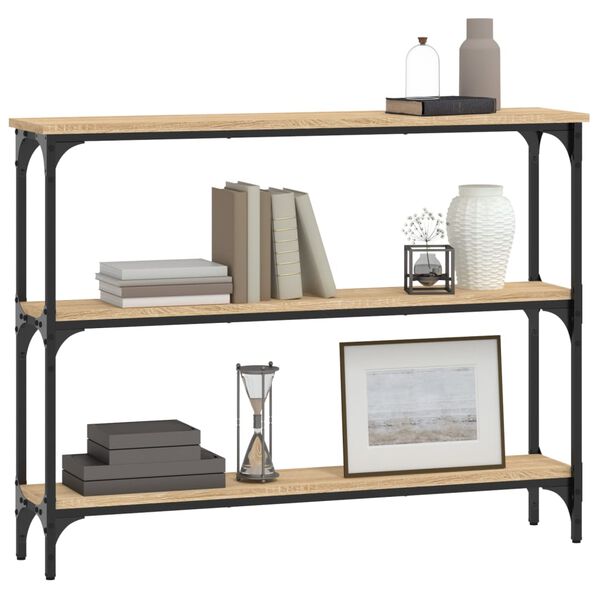 vidaXL Veggborð Sonoma Eik 100x22,5x75 cm Samsettur Viður