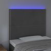 vidaXL LED h&ouml;fu&eth;gafl D&ouml;kkgr&aacute;tt 100x5x118/128 cm Flauel