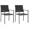vidaXL Gar&eth;st&oacute;lar 2 stk. Svartur 54x62,5x89 cm P&oacute;l&yacute;rattan