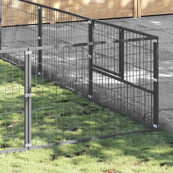 vidaXL Hundabyrgi Silfur 60 m&sup2; St&aacute;l