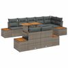 vidaXL Gar&eth;s&oacute;fa sett me&eth; geymslu 9 pcs Gr&aacute;r Poly rattan