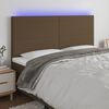 vidaXL LED h&ouml;fu&eth;gafl D&ouml;kkbr&uacute;nt 200x5x118/128 cm Efni