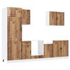 vidaXL 7 stykki Eldh&uacute;ssk&aacute;pasett "Porto" Gamall vi&eth;ur Engineered Wood