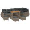 vidaXL Gar&eth;s&oacute;fa sett 10 pcs Gr&aacute;r p&oacute;l&yacute;rattan