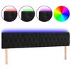 vidaXL LED H&ouml;f&eth;agafl 180x7x78/88 cm Svart Flauel