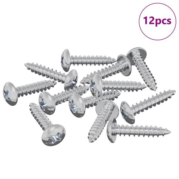 vidaXL Tr&eacute;stungur 12 pcs Silfur M3,5 x 20 mm St&aacute;l