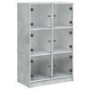 vidaXL Sk&aacute;pur me&eth; Hur&eth;um Steypugr&aacute;r 68x37x109 cm Samsettur Vi&eth;ur