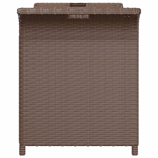 vidaXL Garðbekkur með Púða Brúnn 116x46x57 cm Pólýrattan