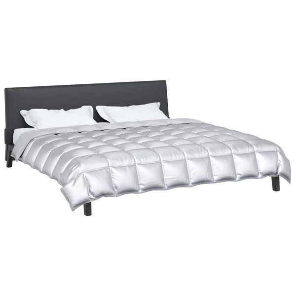 vidaXL Vetrar s&aelig;ng Silfur 240 x 260 cm Sat&iacute;n og microfiber