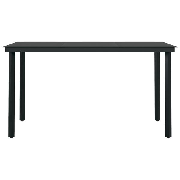 vidaXL 7 Hluta Garðborðstofusett Grátt og Svart