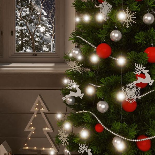 vidaXL S&oacute;larorkukn&uacute;nar Ser&iacute;ur 2 stk. 2x200 LED Kalt-hv&iacute;tt Inni &Uacute;ti