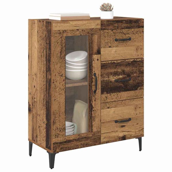 vidaXL Vi&eth;beinteyfla Gamall vi&eth;ur 69,5 x 34 x 90 cm Virka&eth; tr&eacute; og j&aacute;rn