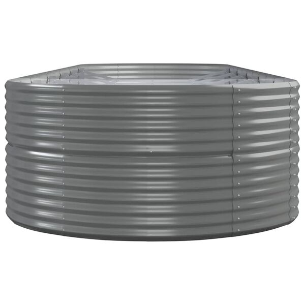 vidaXL Útiræktunarkassi Dufthúðað Stál 510x140x68 cm Grár