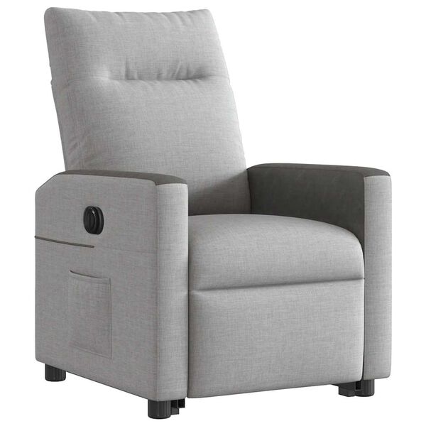 vidaXL Electric Stand up Recliner stóll Cloud Grey Efni