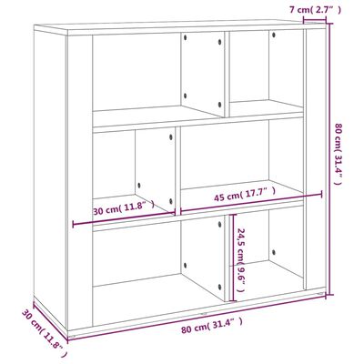 vidaXL Skenkur Háglans Hvítur 80x30x80 cm Samsettur Viður