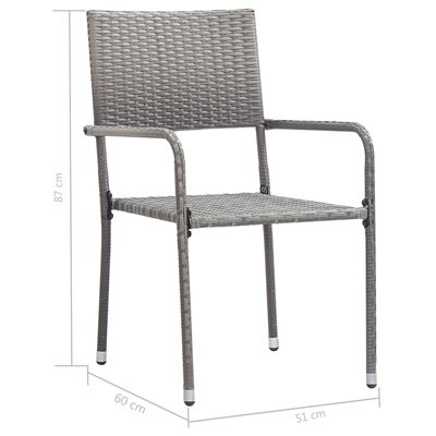 vidaXL 5 hluta garðborðstofusett Poly Rattan Antracite & Grey