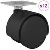 vidaXL Sn&uacute;ningshj&oacute;l 12 pcs Svartur 39,5 x 39,5 x 37,8 mm J&aacute;rn og PP