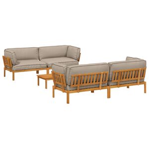 vidaXL S&oacute;fasett me&eth; p&uacute;&eth;i Einlita 5 pcs M&oacute;gr&aacute;r Hrein akas&iacute;utr&eacute;