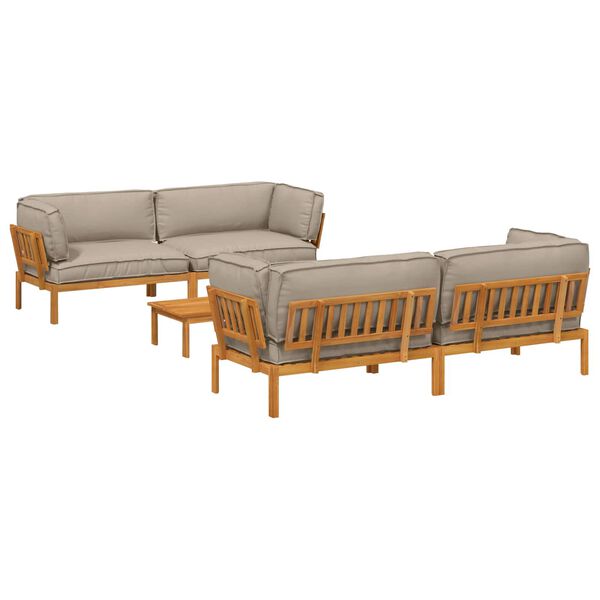 vidaXL S&oacute;fasett me&eth; p&uacute;&eth;i Einlita 5 pcs M&oacute;gr&aacute;r Hrein akas&iacute;utr&eacute;