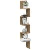 vidaXL Vegghornhilla Handverks eik 20x20x127,5 cm Samsettur vi&eth;ur